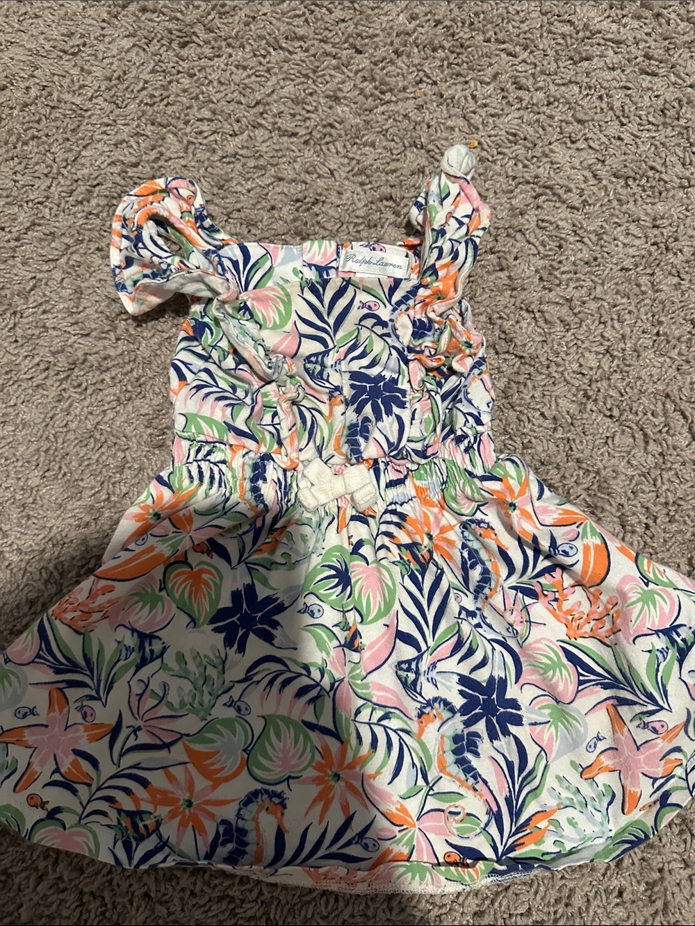Ralph Lauren Girls Floral Ruffle Sundress — Multicolor